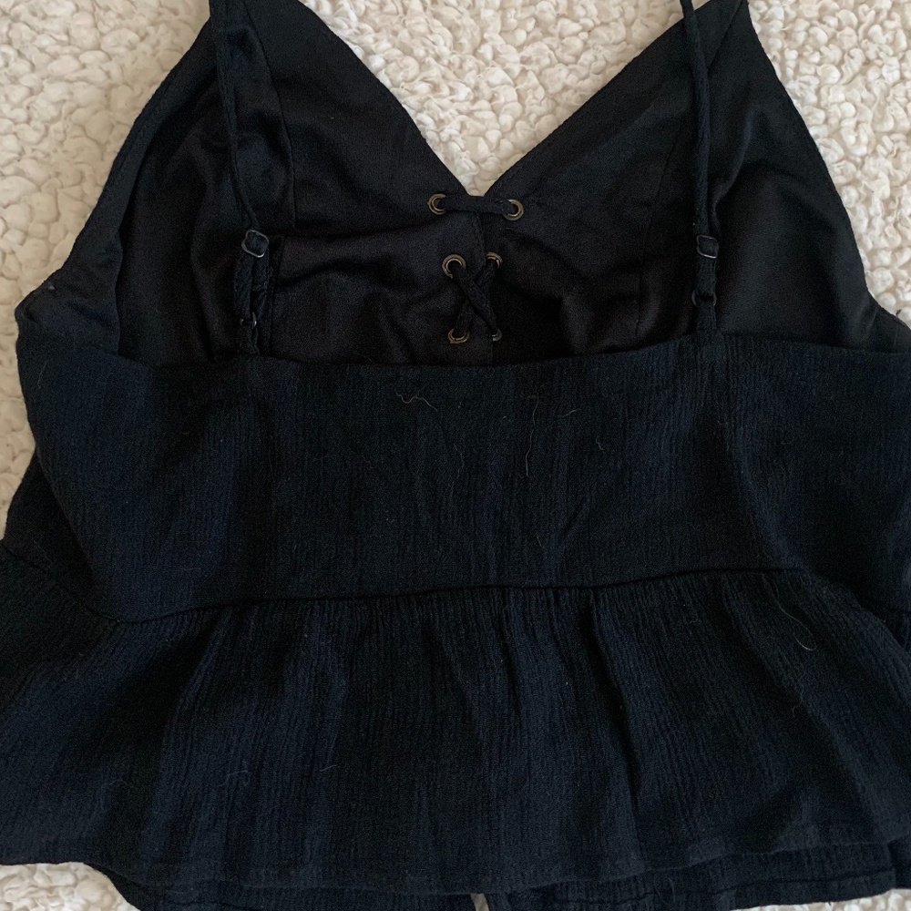 Forever 21 Black Floral Embroidered Crop Top - Picture 5 of 5